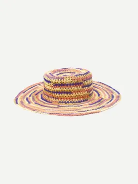 Hippie Fiesta Crochet Hat in Multi Lavender