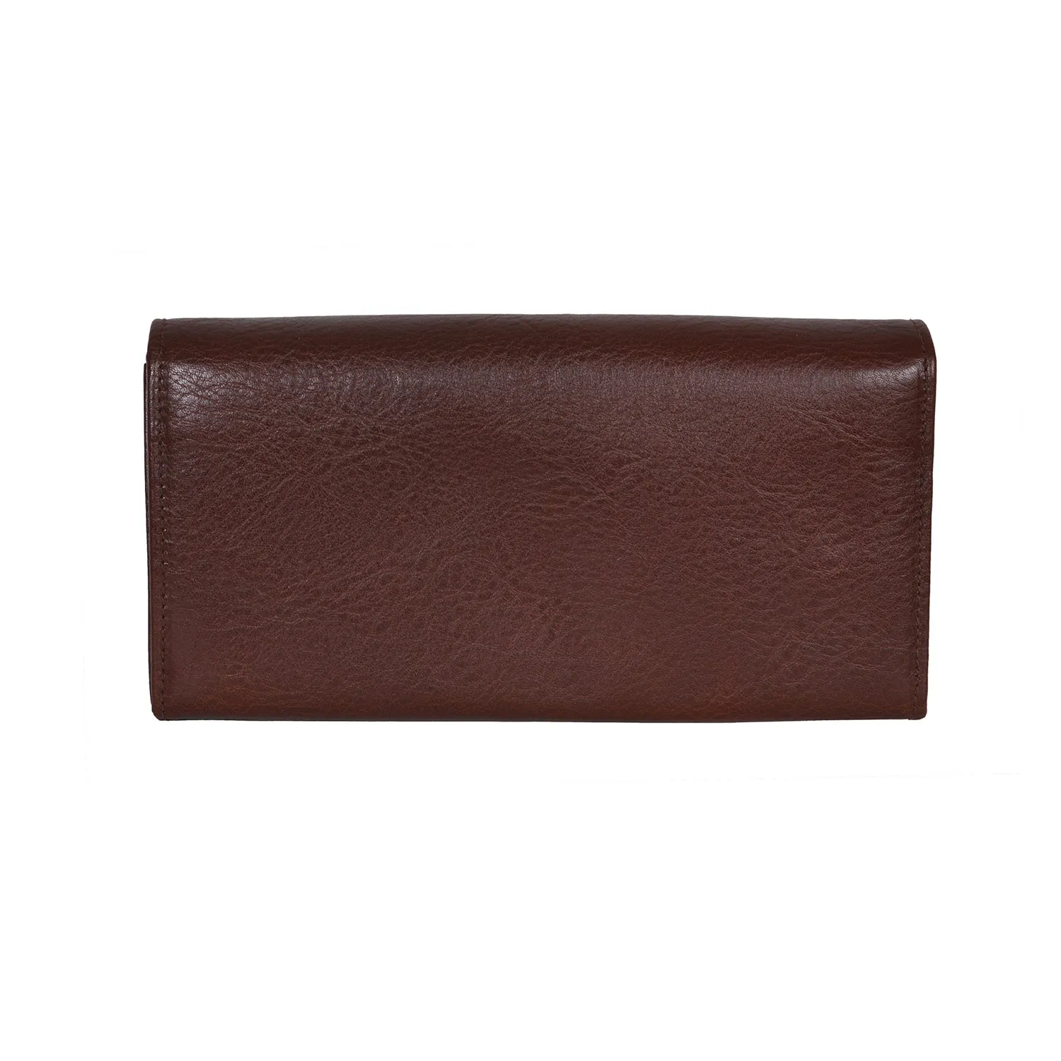 IL BISONTE WOMEN'S LONG WALLET IN BROWN  COWHIDE LEATHER