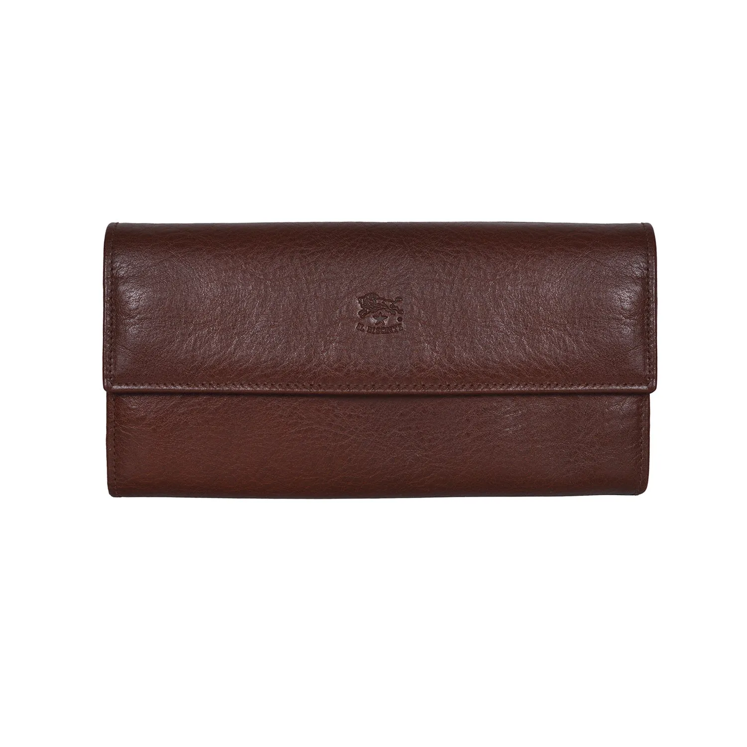 IL BISONTE WOMEN'S LONG WALLET IN BROWN  COWHIDE LEATHER