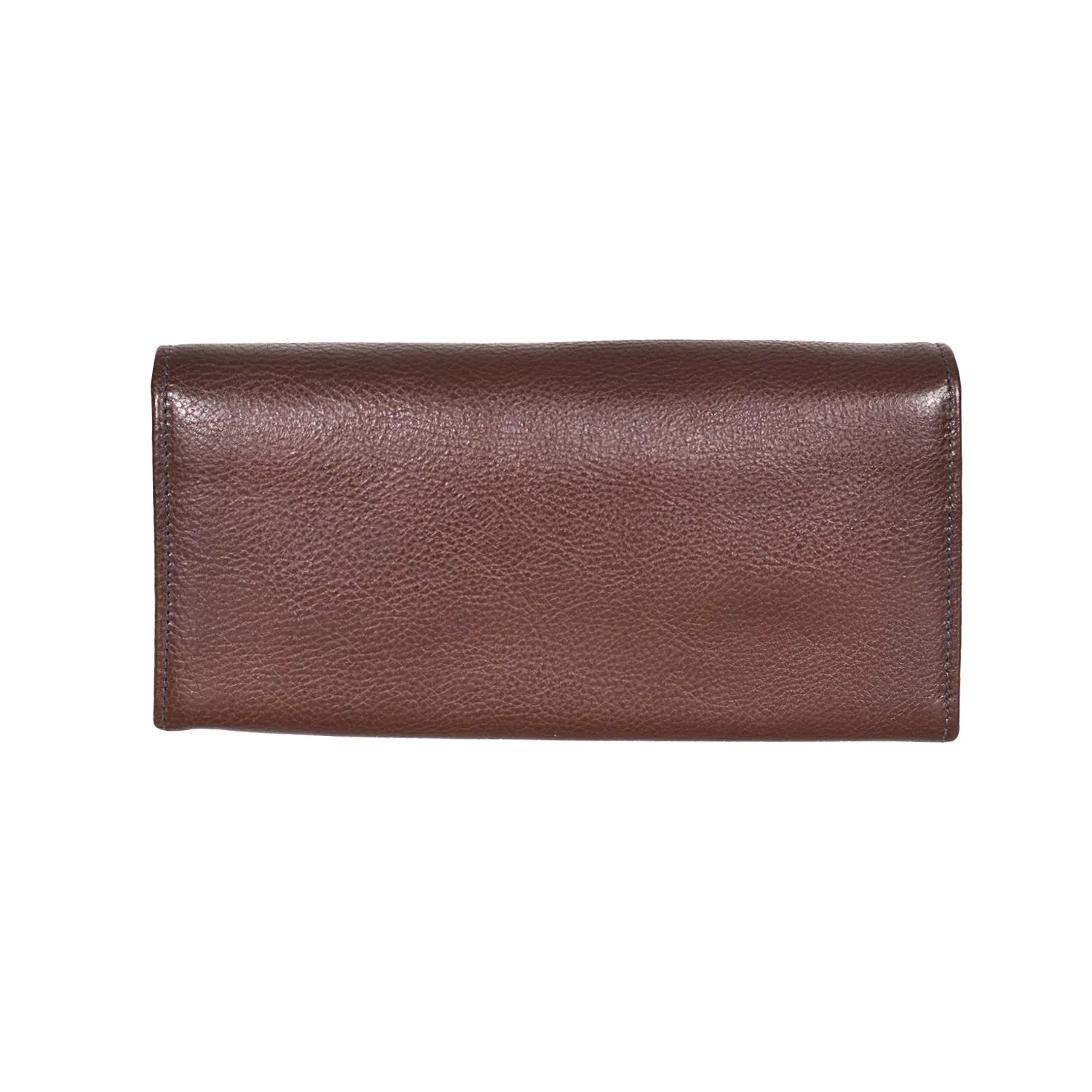 IL BISONTE WOMEN'S LONG WALLET IN DARK BROWN COWHIDE LEATHER