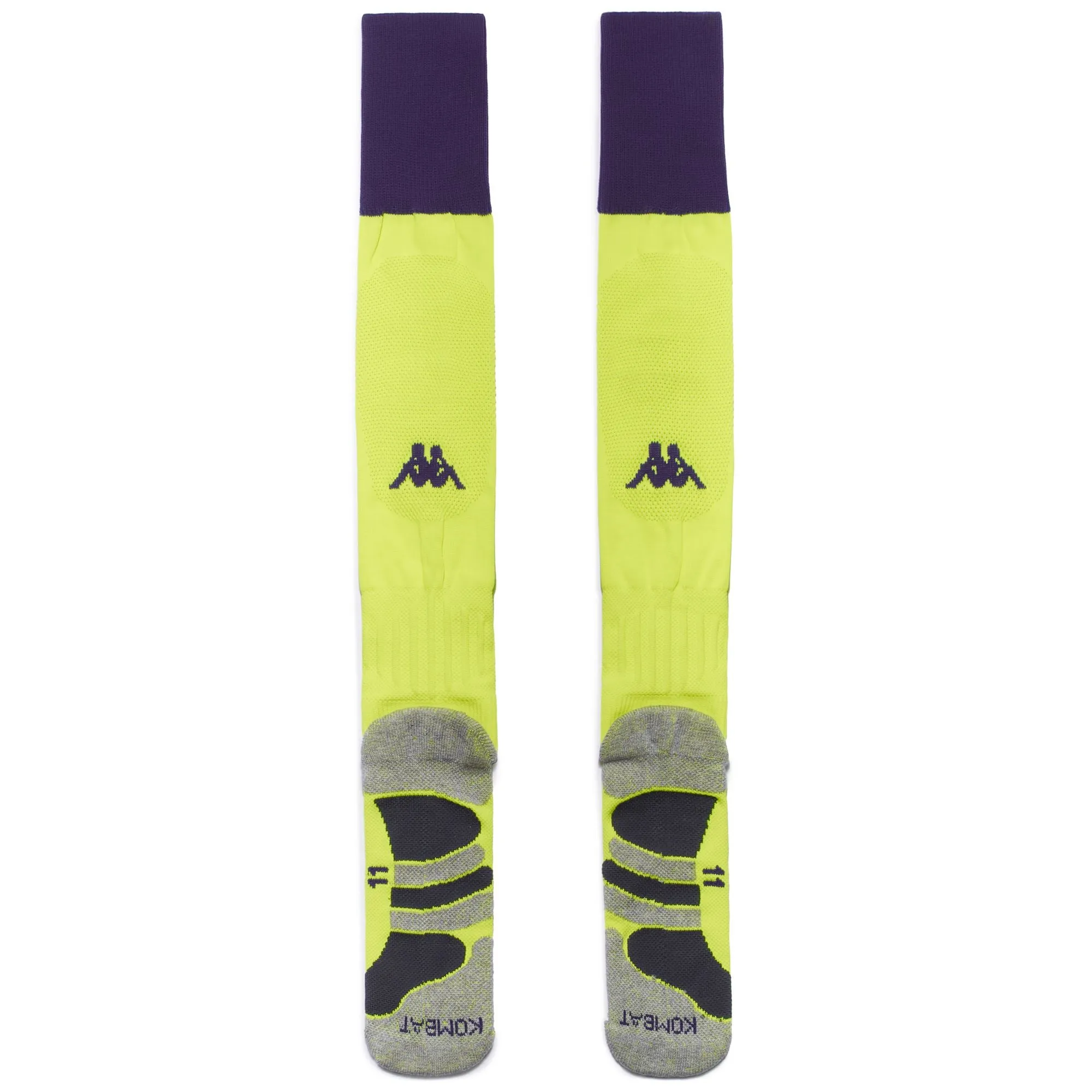 KOMBAT SPARK PRO VALLADOLID 1PACK - Socks - Knee High Sock - Man - NEON YELLOW-VIOLET PURPLE