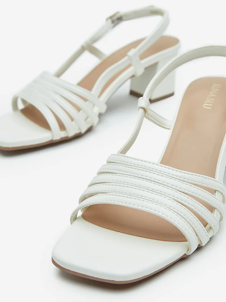 LUNA BLU White Multi-Strap Sandals