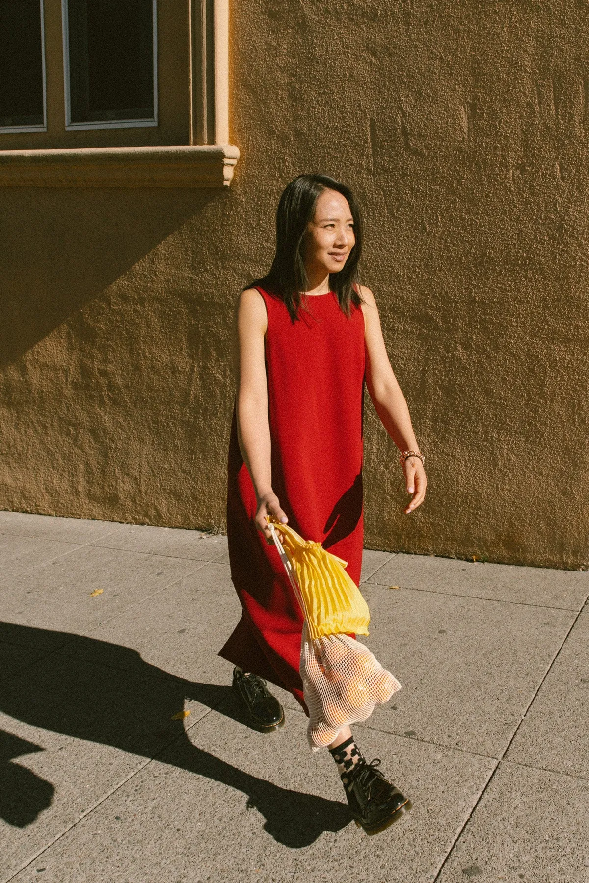 Mini Pleated Tote Bag - Yellow