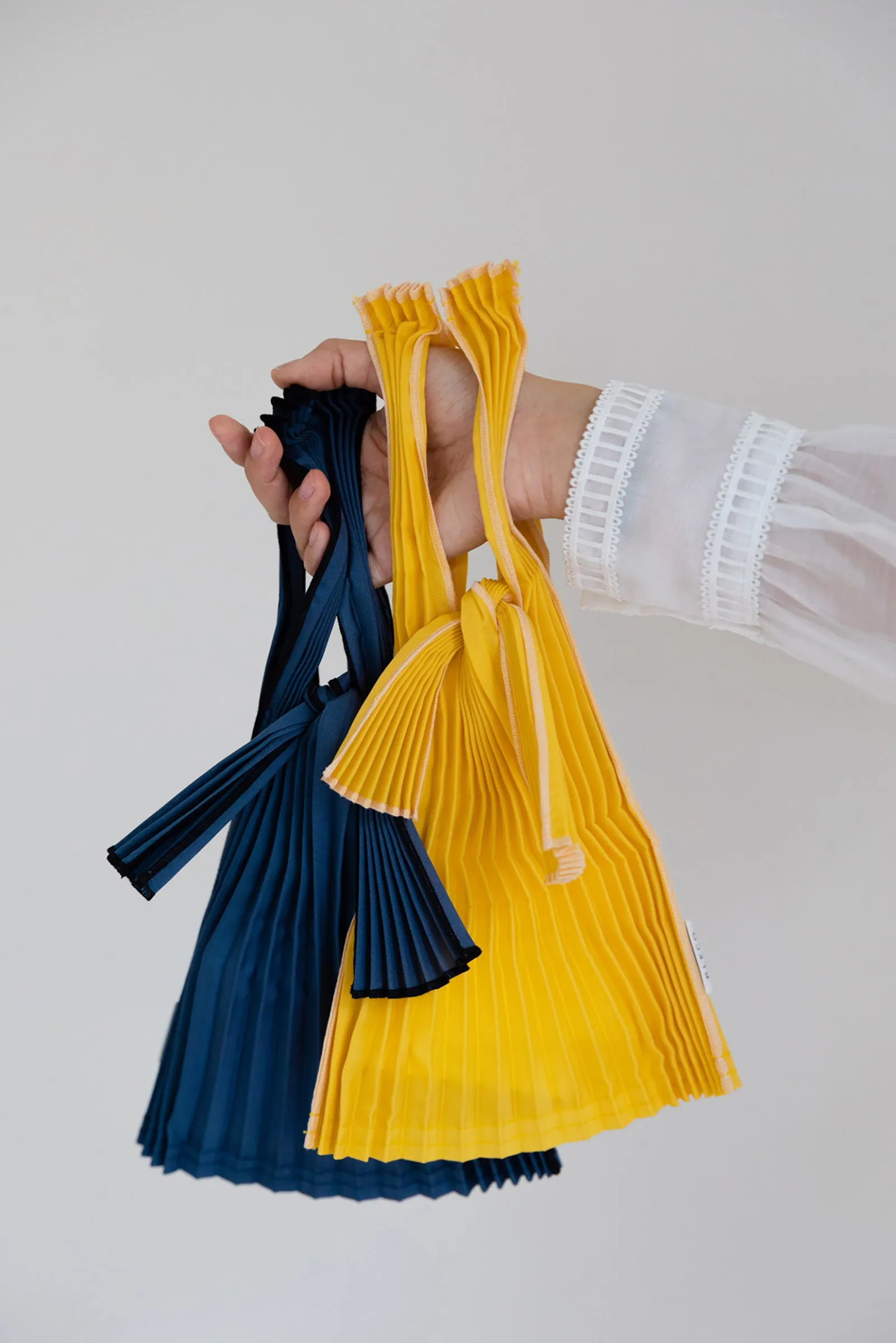 Mini Pleated Tote Bag - Yellow