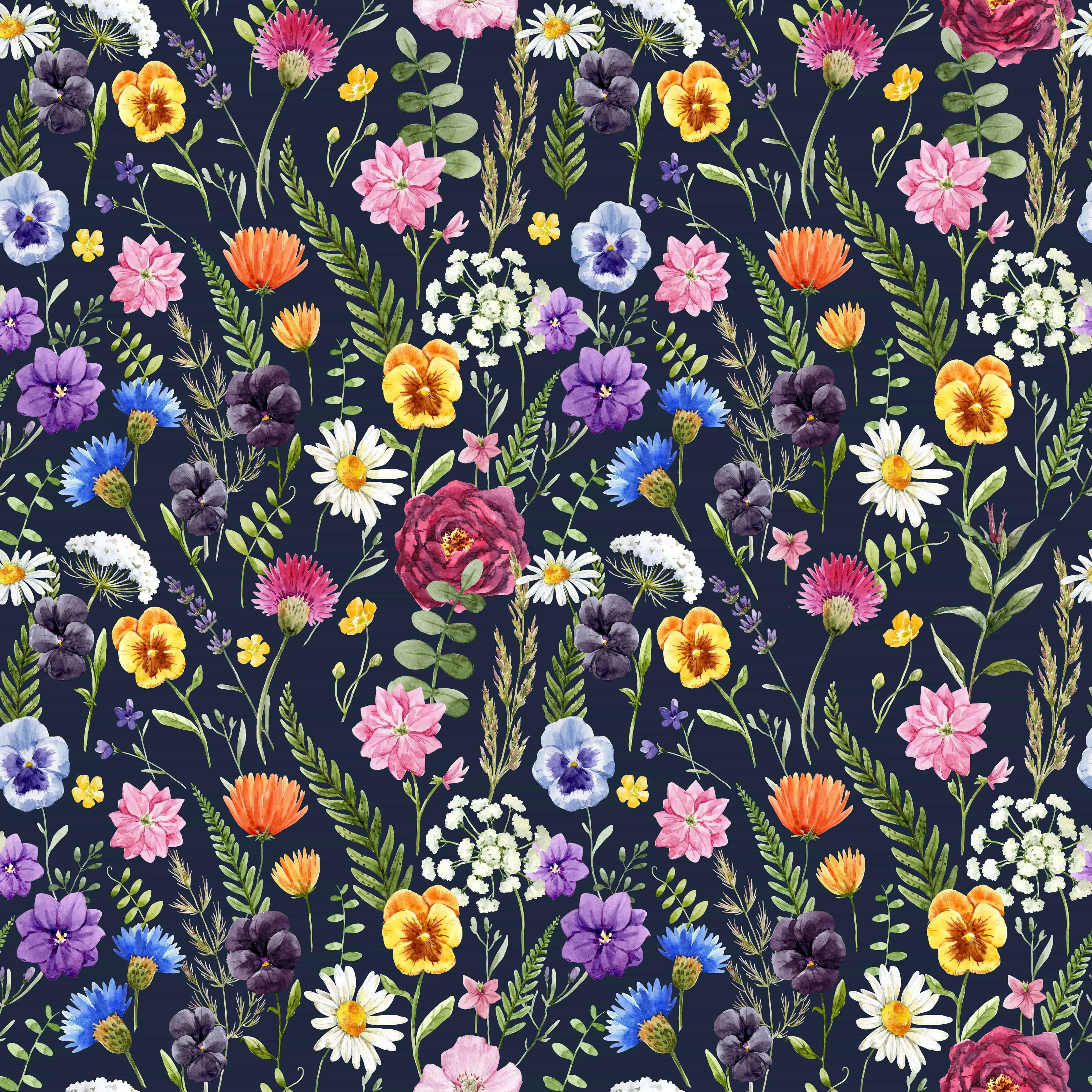 Mix Field Flowers Wallpaper