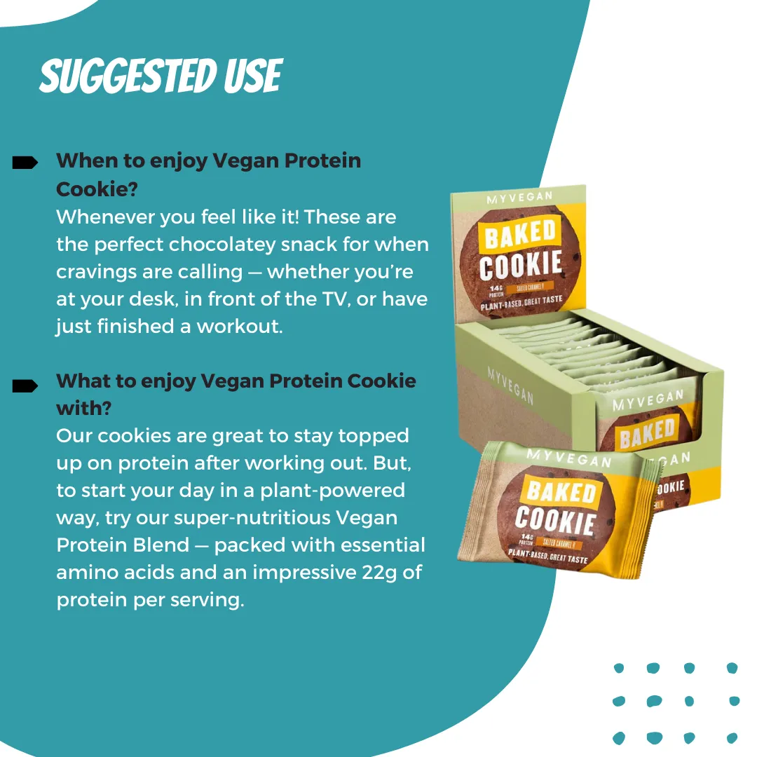 Myprotein Vegan Baked Protein Cookie with 13g Protein, Plant Based, Suitable for Vegan & Vegaterian, 3-12packs