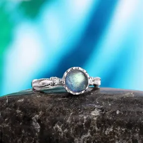 Natural Labradorite Stunning Adjustable Ring - 925 Sterling Silver