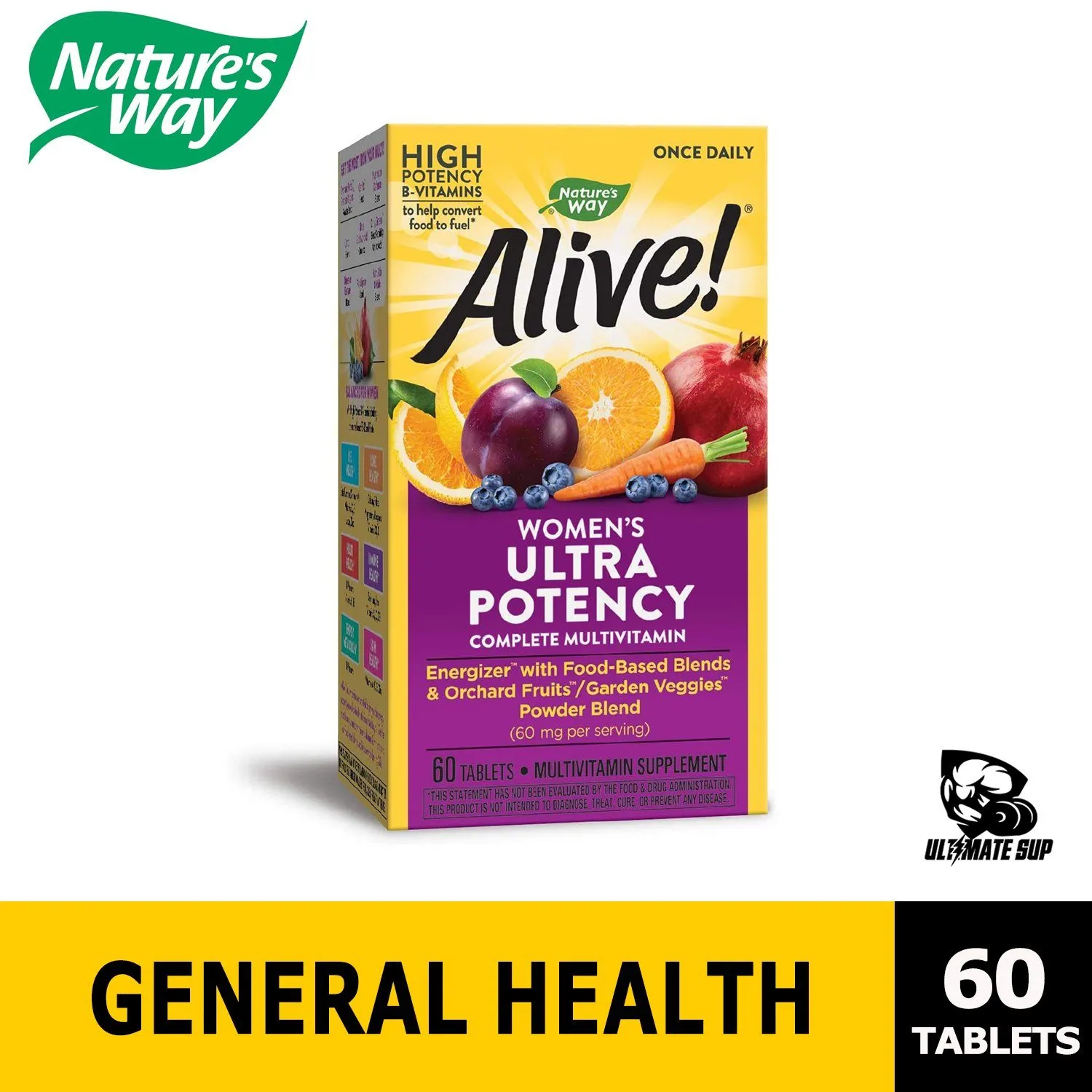 Nature's Way, Alive! Once Daily Women's Ultra Potency Multi-Vitamin, 60 Tablets