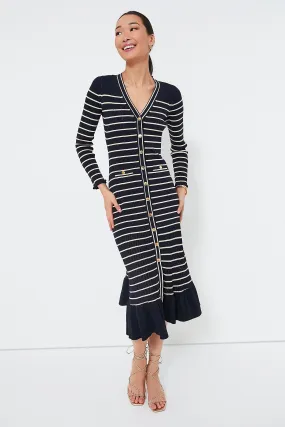 Navy Stripe Marina Midi Dress