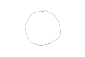 Pearl Necklace with Gold Beads