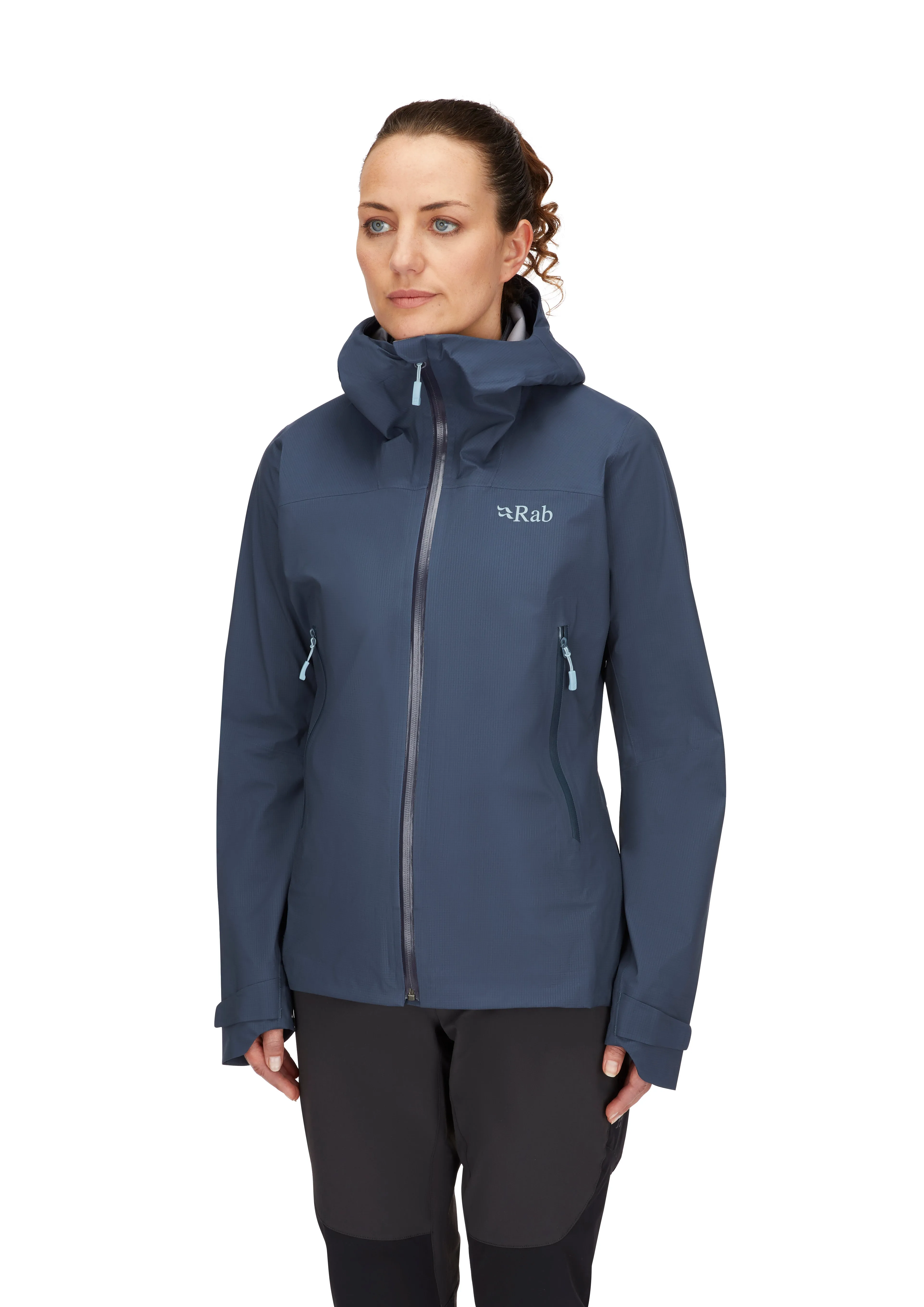 Rab Women's Downpour Light Waterproof Jacket (Tempest Blue)