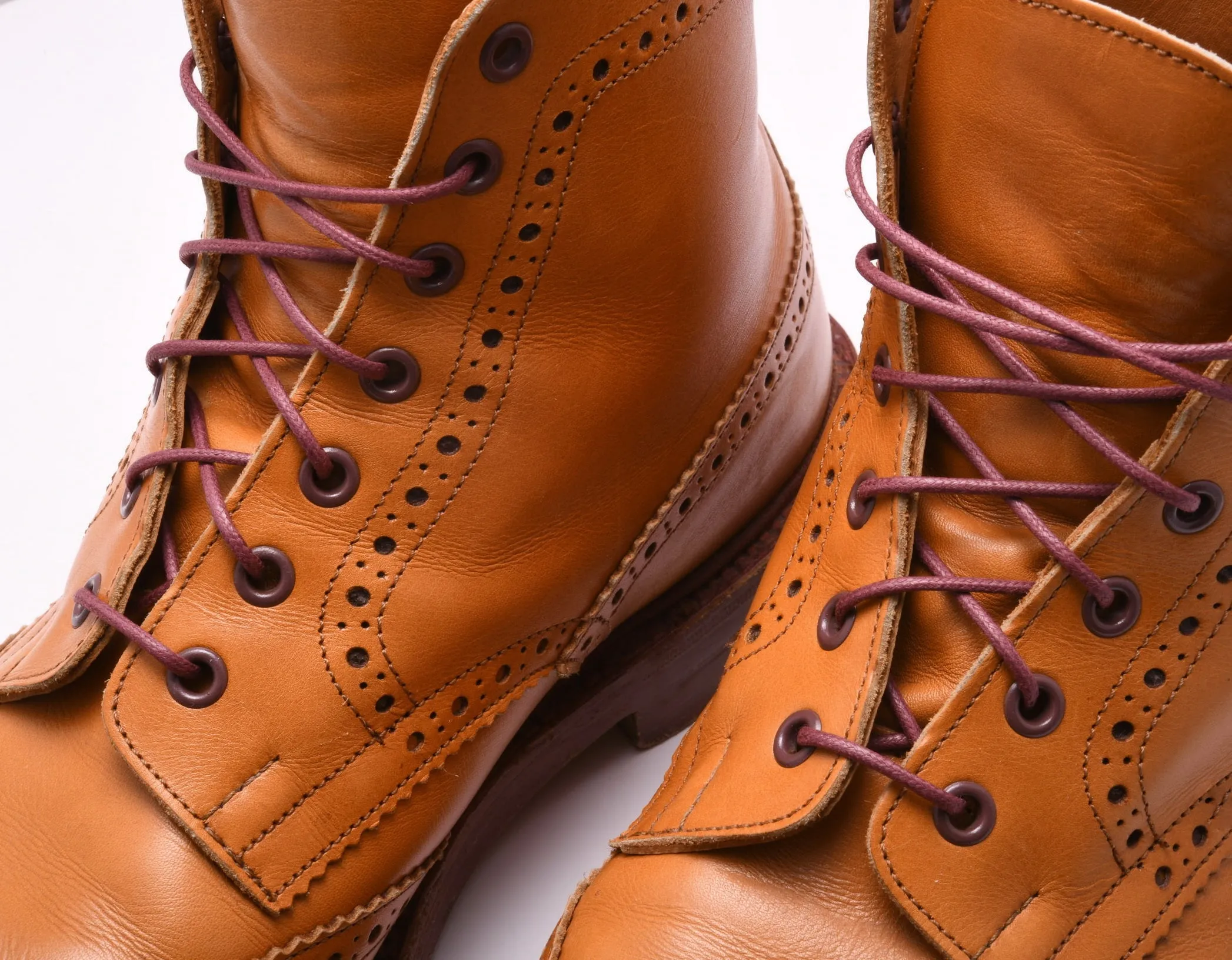 Round Burgundy Waxed Cotton Bootlaces