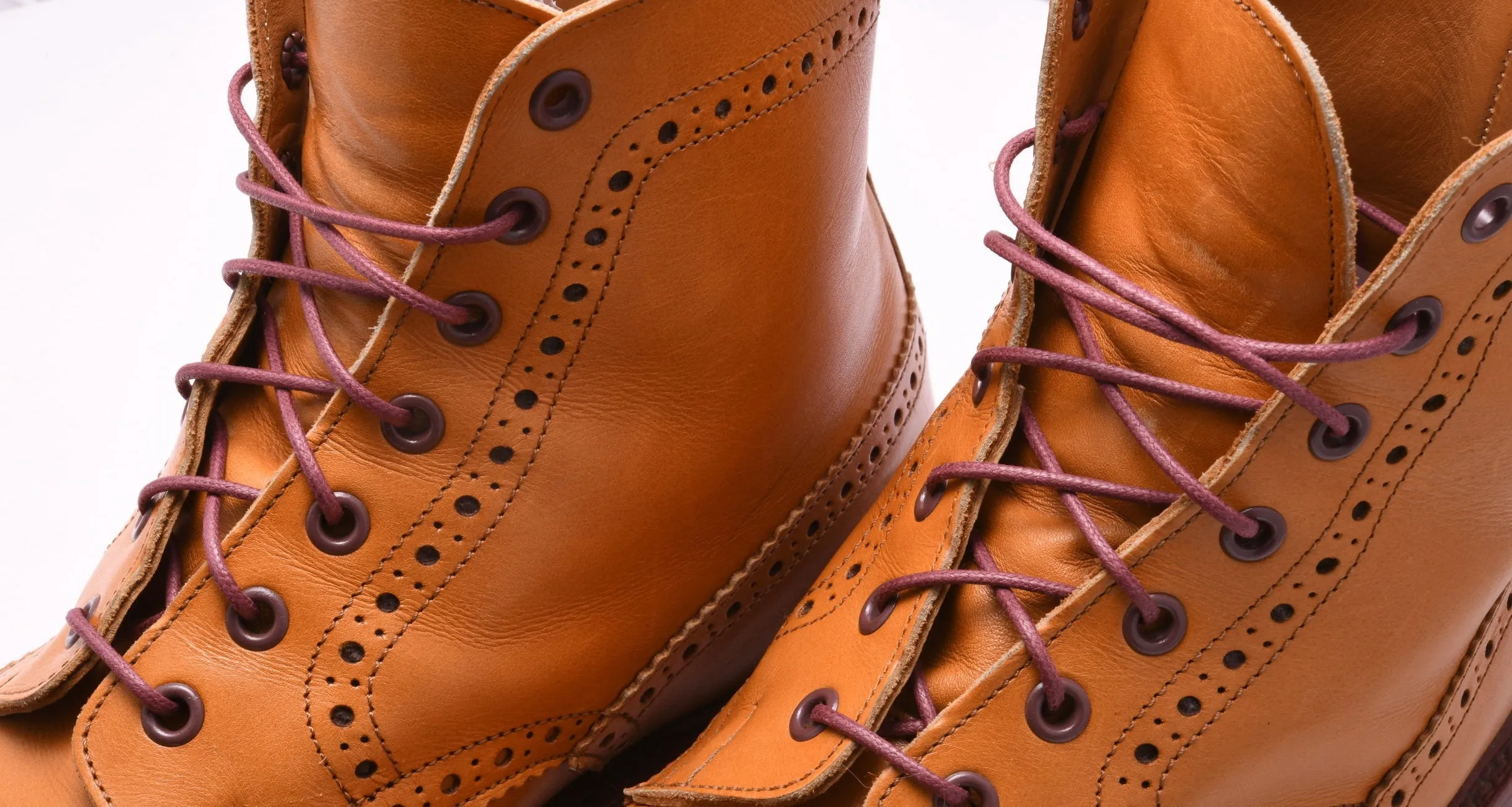 Round Burgundy Waxed Cotton Bootlaces