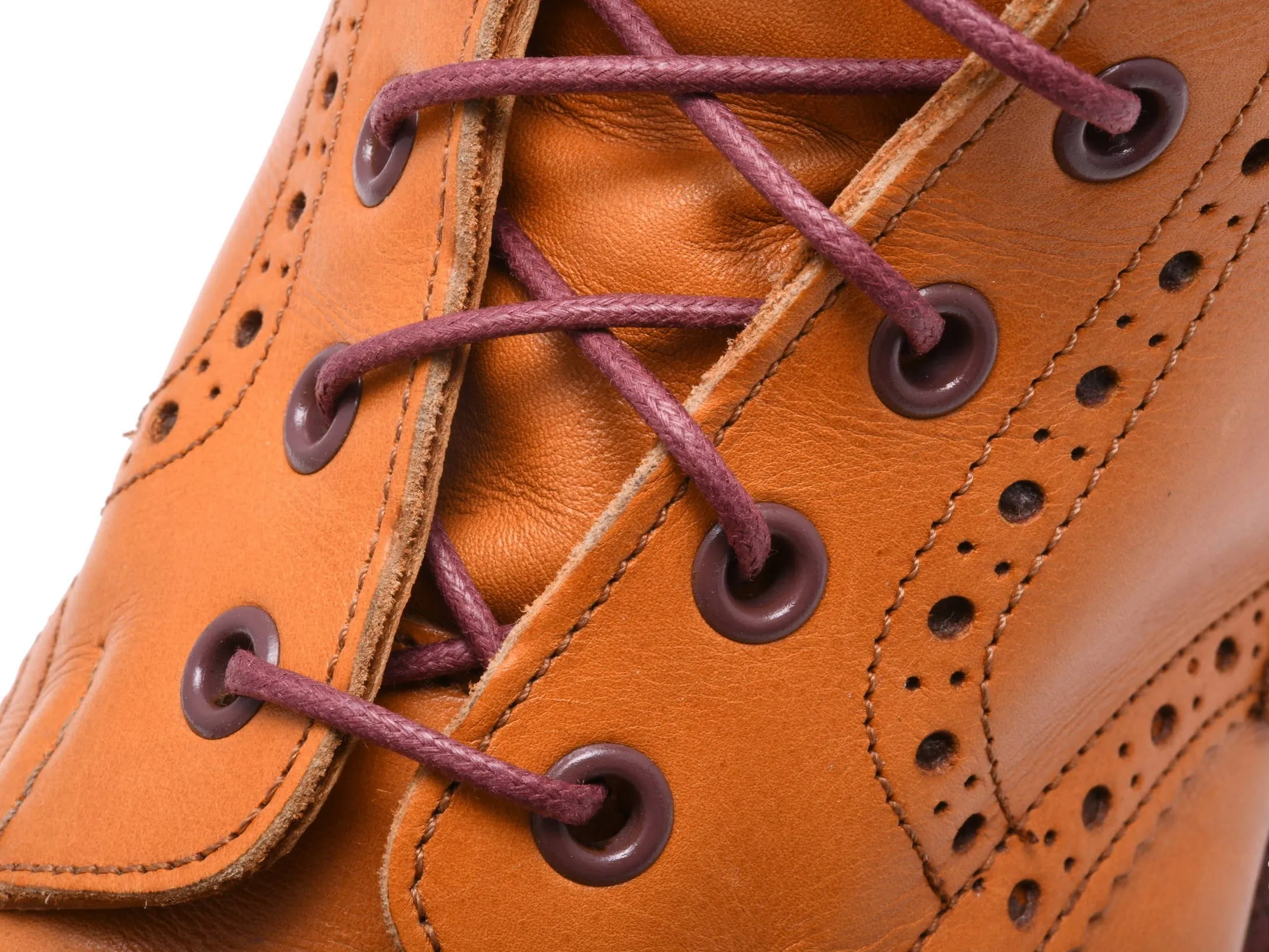 Round Burgundy Waxed Cotton Bootlaces