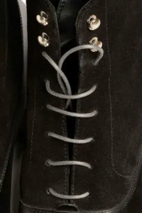 Round Charcoal Waxed Cotton Bootlaces