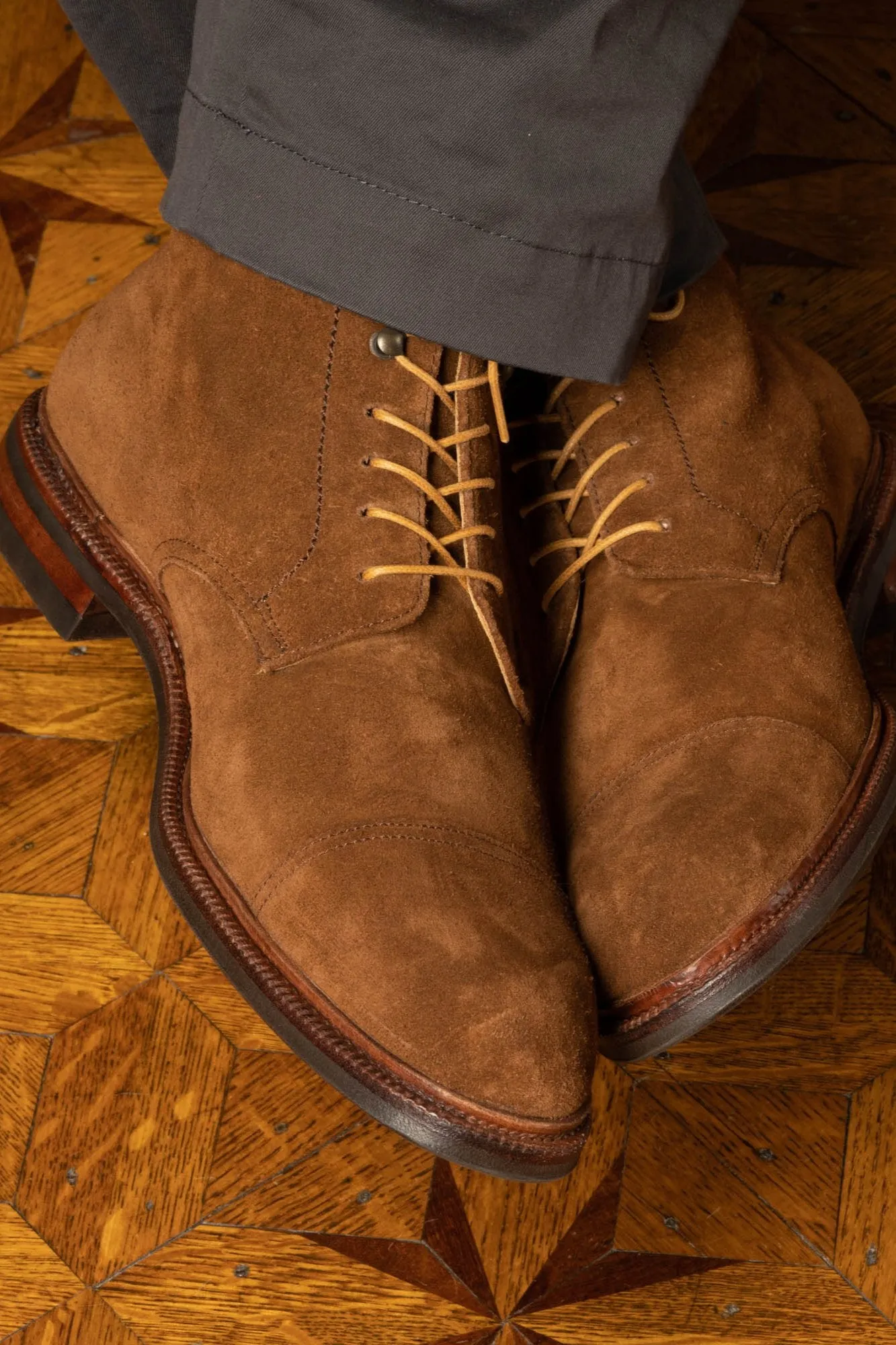 Round Cognac Waxed Cotton Bootlaces