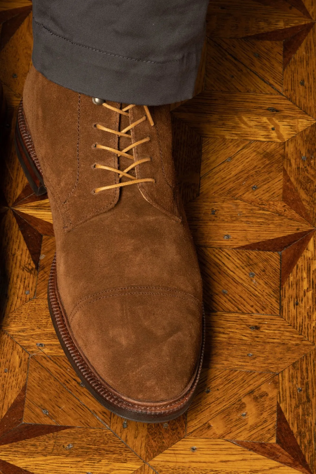 Round Cognac Waxed Cotton Bootlaces