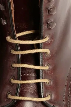 Round Dark Havana Brown Waxed Cotton Bootlaces