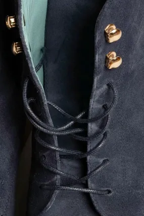 Round Navy Waxed Cotton Bootlaces