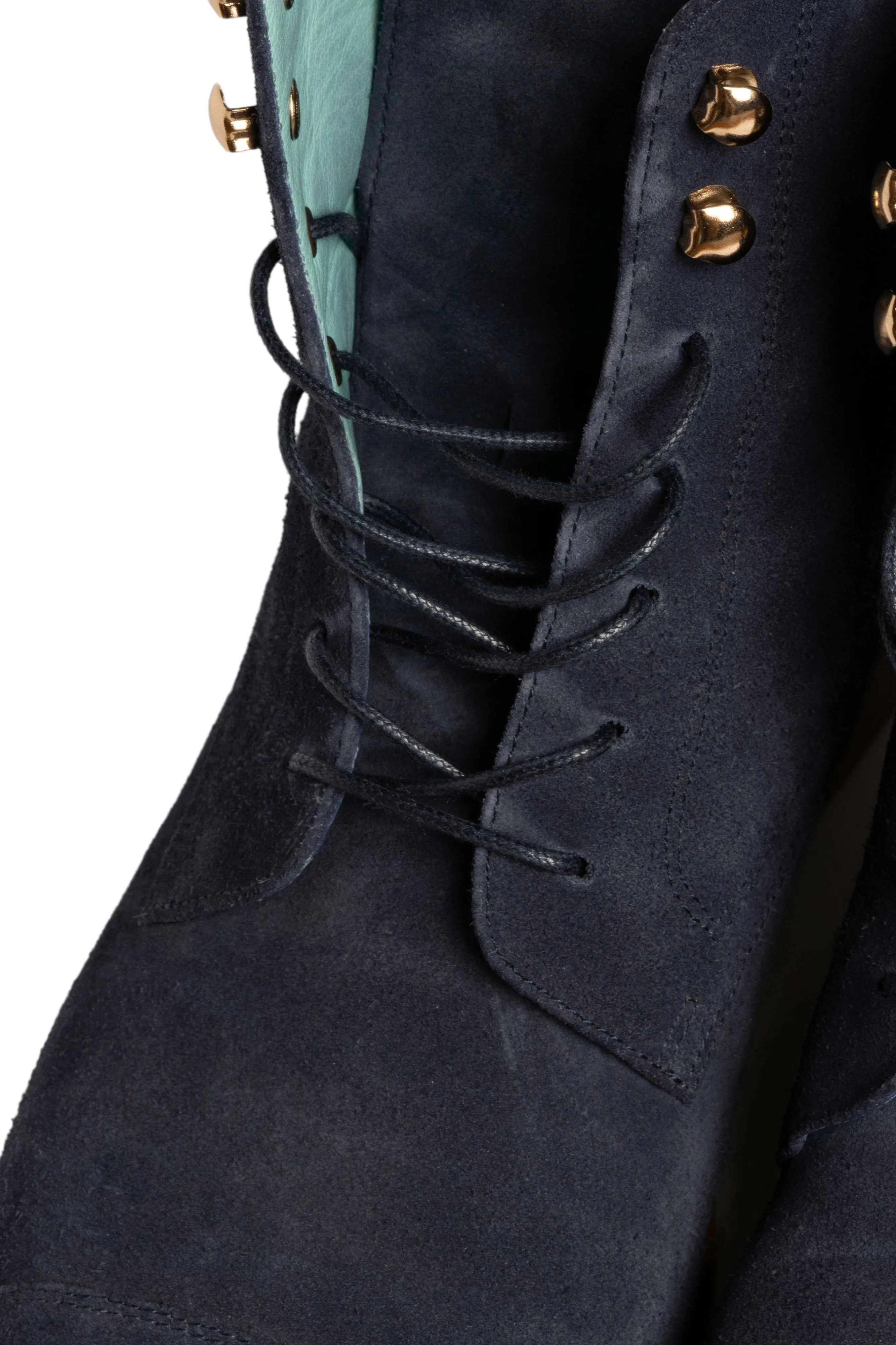 Round Navy Waxed Cotton Bootlaces