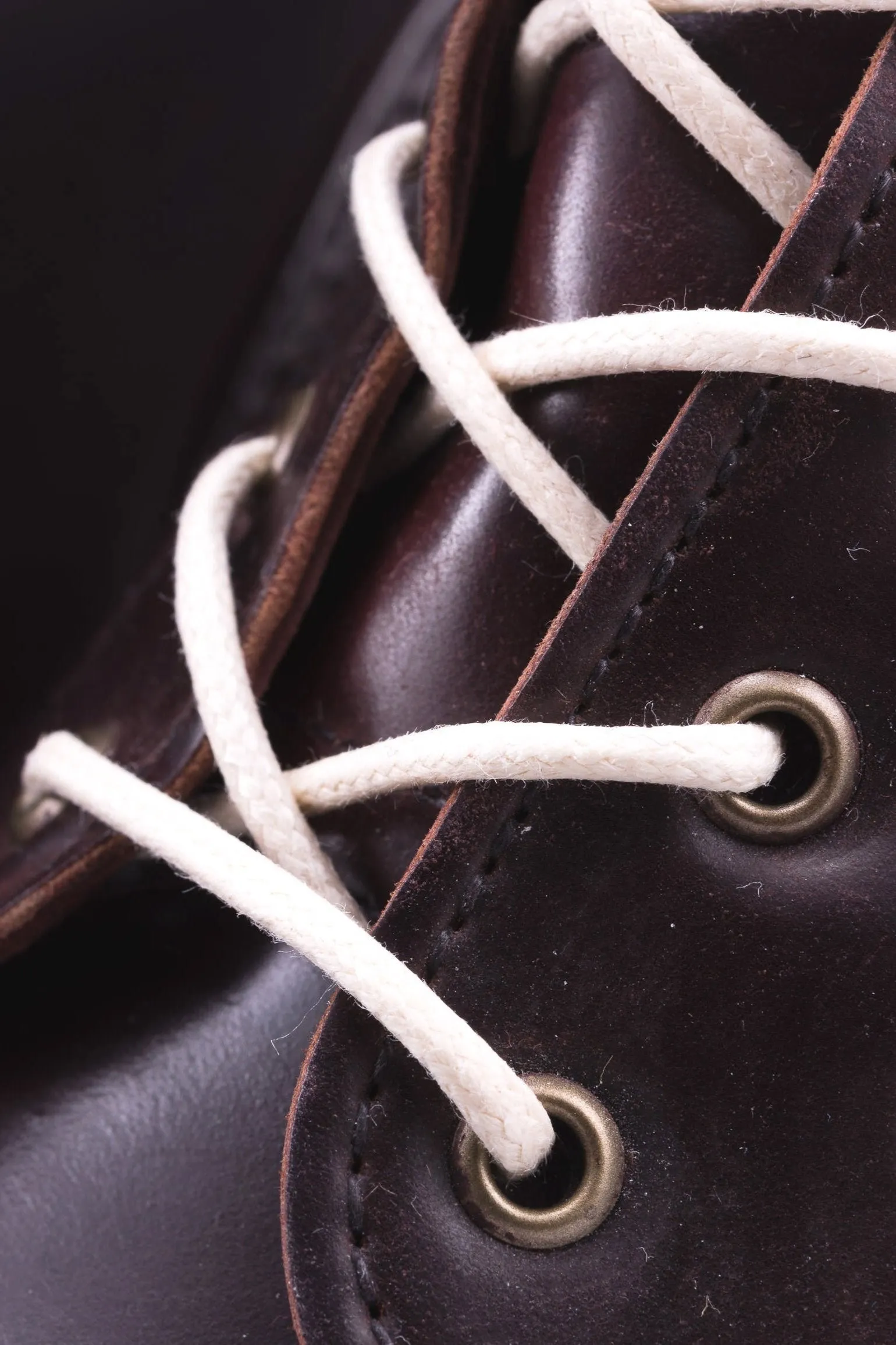 Round Off White Waxed Cotton Bootlaces