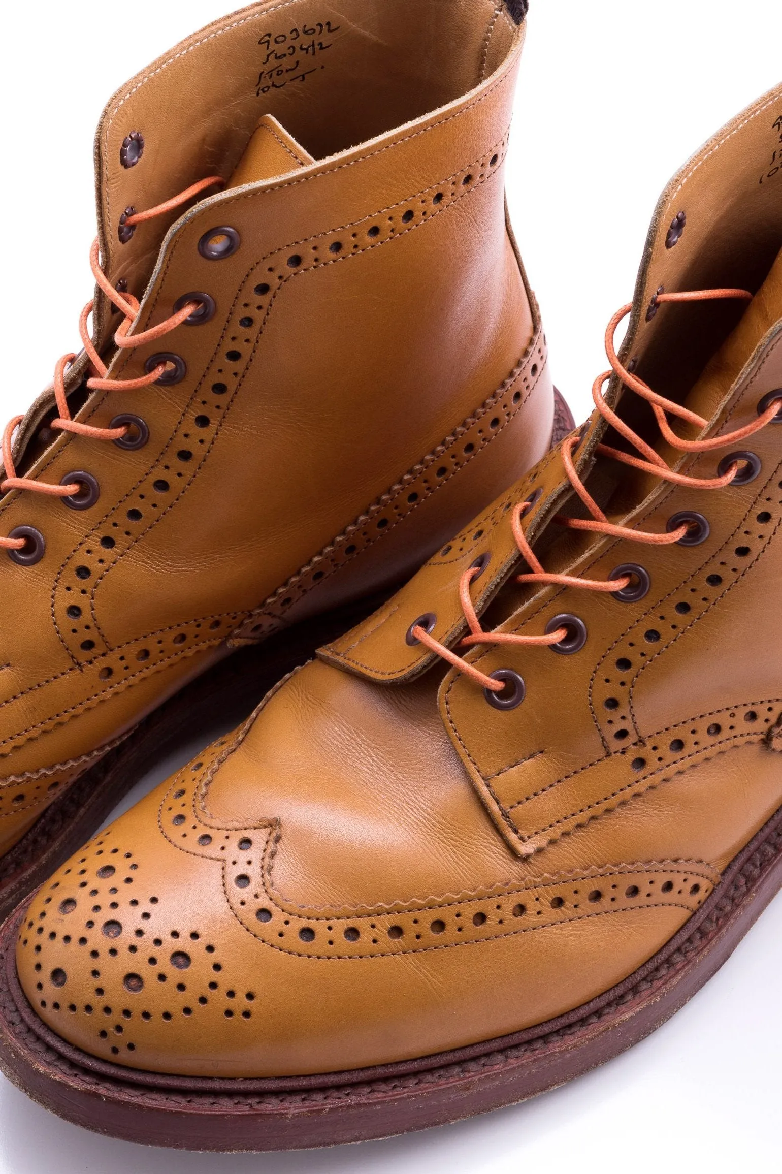 Round Orange Waxed Cotton Bootlaces