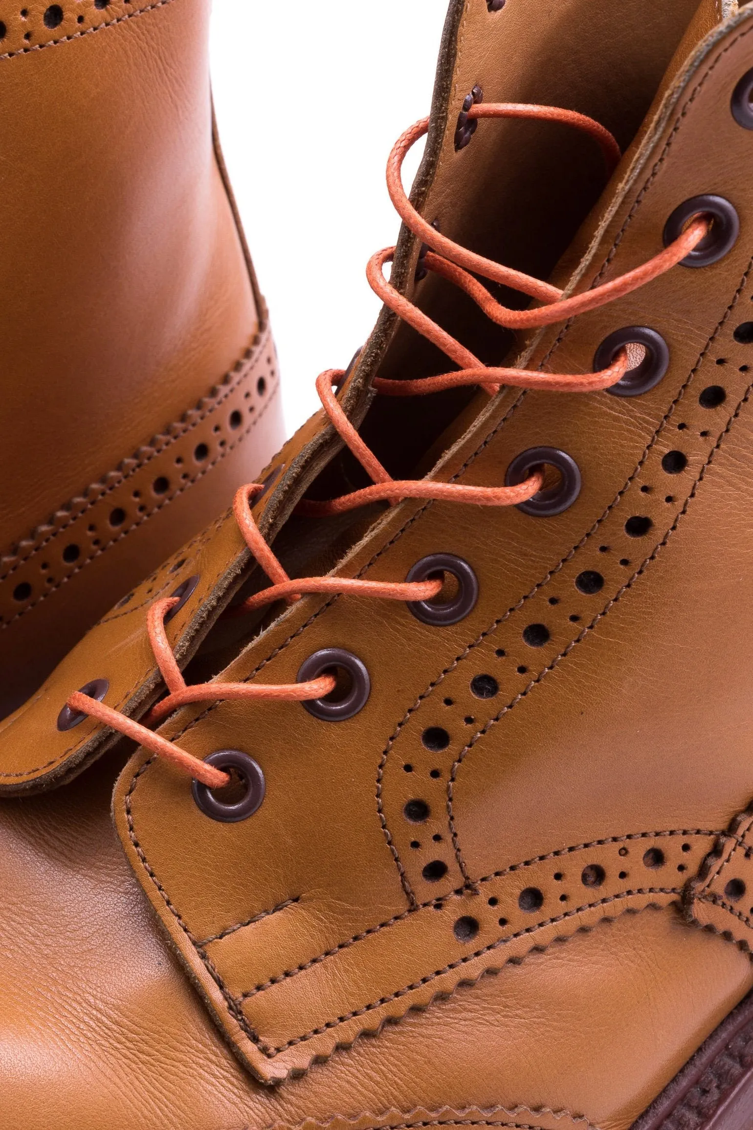 Round Orange Waxed Cotton Bootlaces