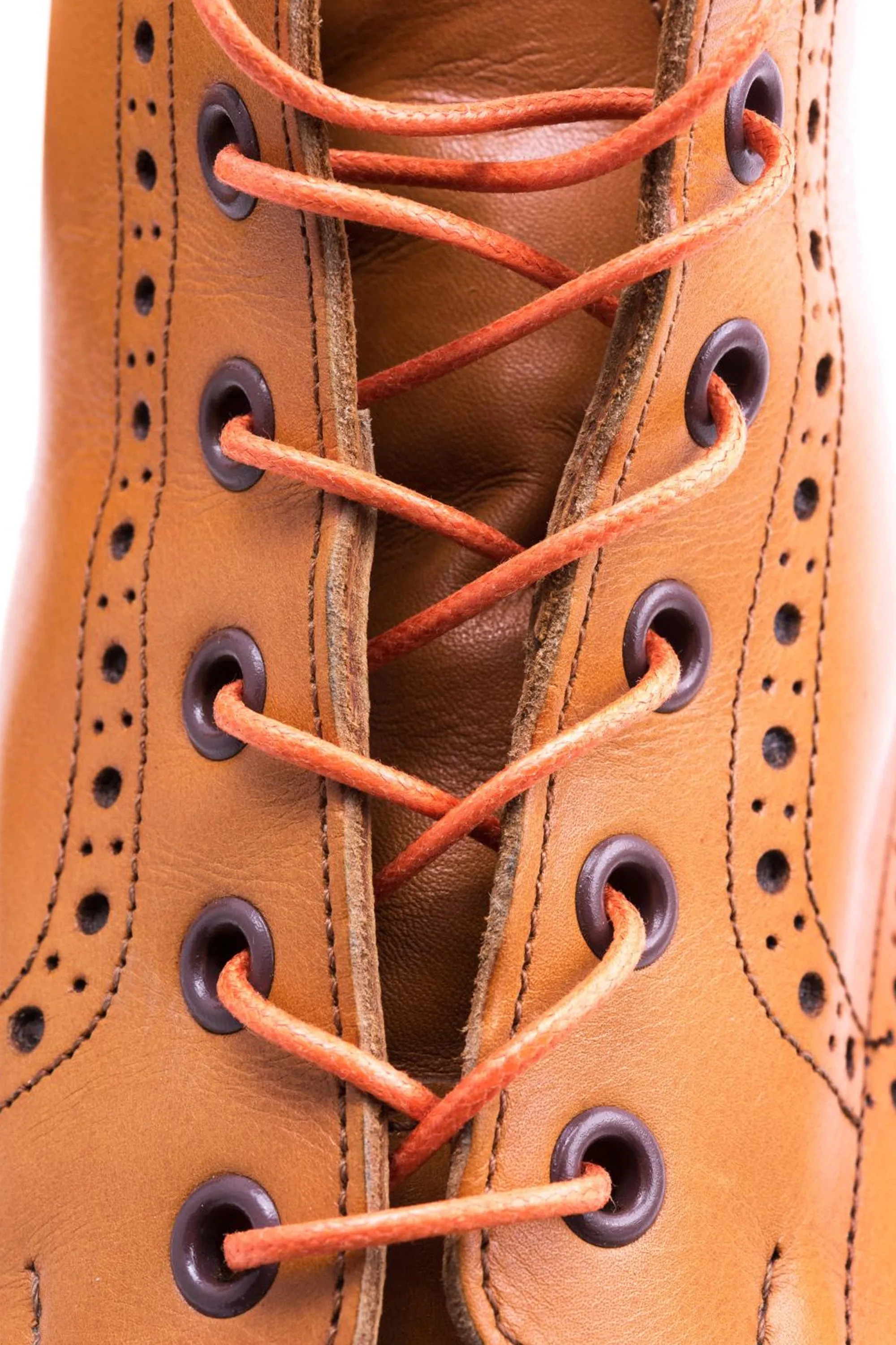 Round Orange Waxed Cotton Bootlaces