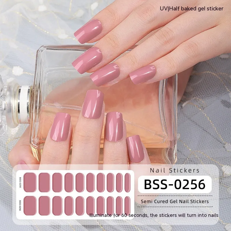 Solid Color Gel Nail Stickers – Long-Lasting & Easy to Apply