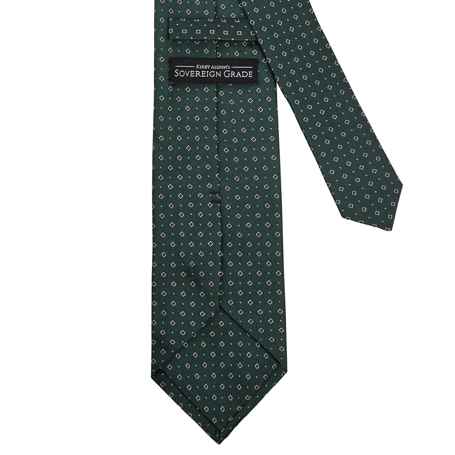 Sovereign Grade Forest Green Alternating Square Dot Jacquard Tie