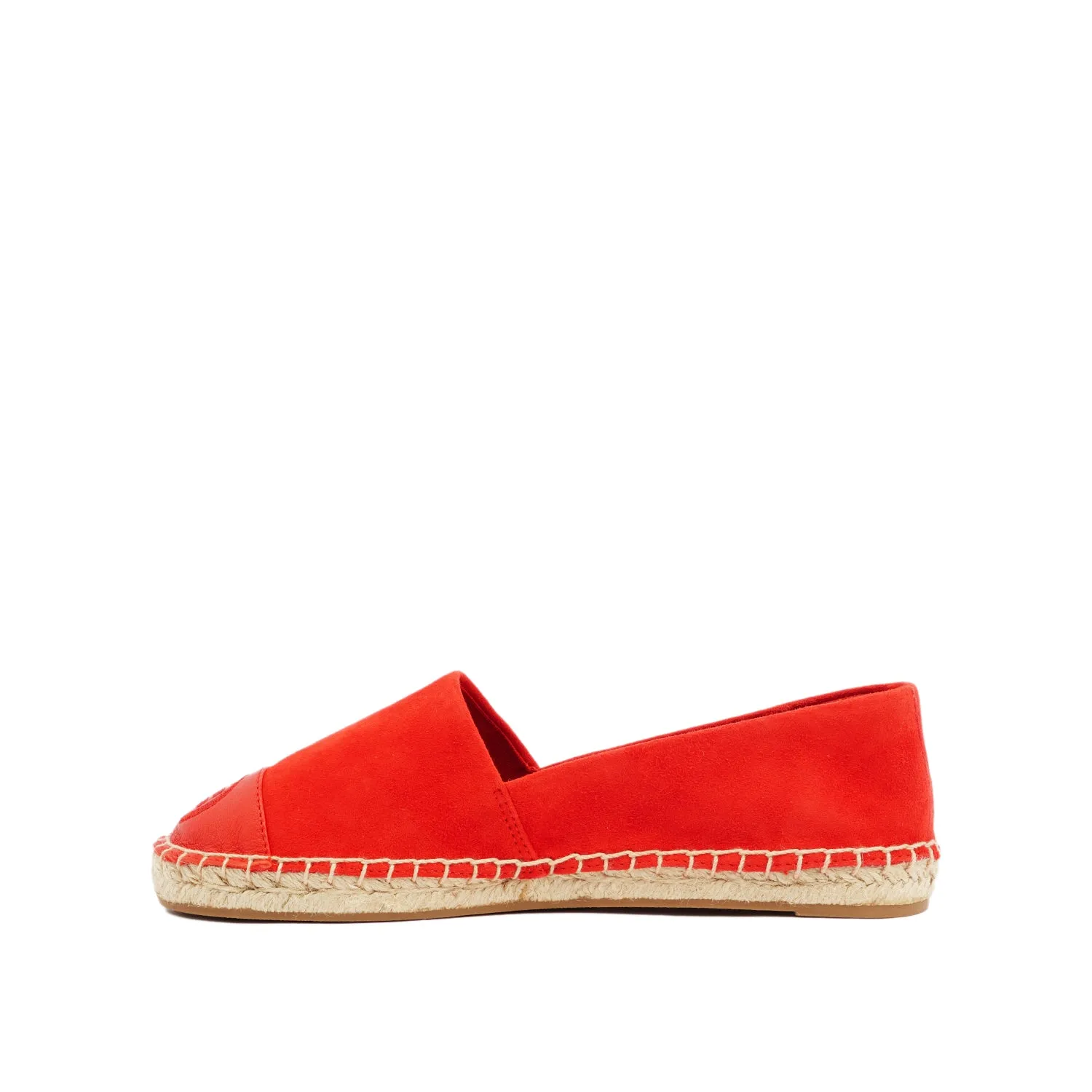 TORY BURCH COLOR BLOCK FLAT ESPADRILLE IN RED