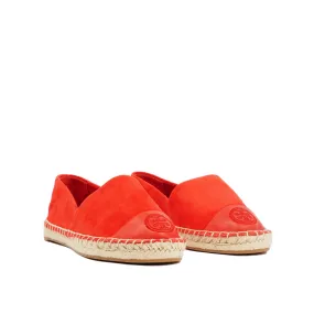 TORY BURCH COLOR BLOCK FLAT ESPADRILLE IN RED