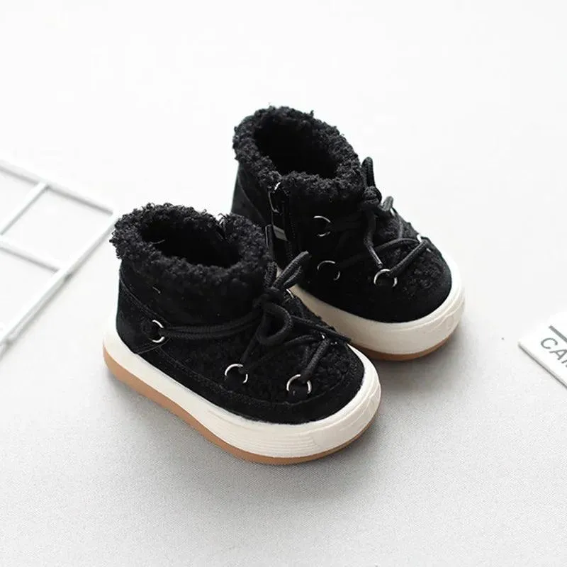 TSS125 Children's Casual Shoes - Lamb Wool Patchwork Toddler Boots