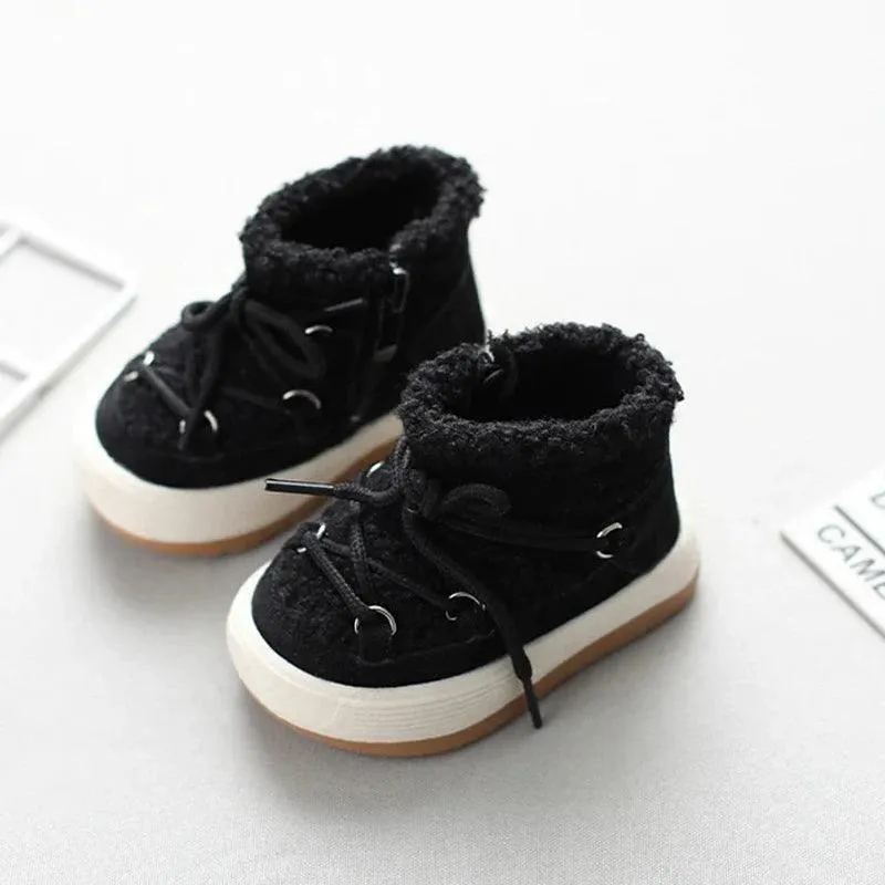 TSS125 Children's Casual Shoes - Lamb Wool Patchwork Toddler Boots