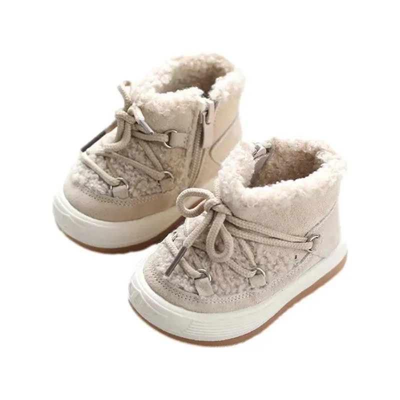 TSS125 Children's Casual Shoes - Lamb Wool Patchwork Toddler Boots