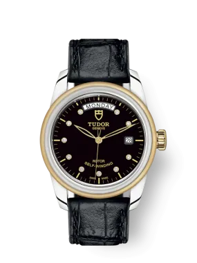 Tudor Glamour Date Day, Stainless Steel and 18k Yellow Gold with Diamond-set, 39mm, Ref# M56003-0045