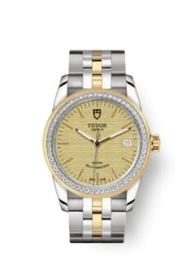 Tudor Glamour Date, Stainless Steel and 18k Yellow Gold 36mm with Diamond-set bezel, Ref# M55023-0027