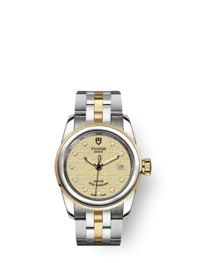 Tudor Glamour Date, Stainless Steel and 18k Yellow Gold with Diamond-set, 26mm, Ref# M51003-0005