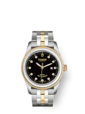 Tudor Glamour Date, Stainless Steel and 18k Yellow Gold with Diamond-set, 31mm, Ref# M53003-0008