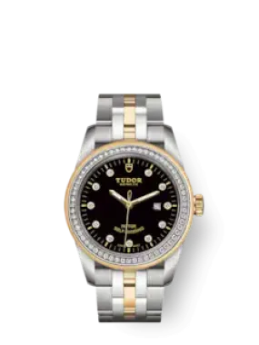 Tudor Glamour Date, Stainless Steel and 18k Yellow Gold with Diamond-set, 31mm, Ref# M53023-0017