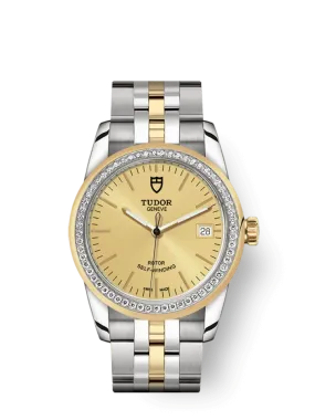 Tudor Glamour Date, Stainless Steel and 18k Yellow Gold with Diamond-set bezel, 36mm, Ref# M55023-0025