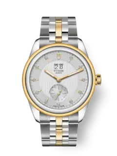 Tudor Glamour Double Date, Stainless Steel and 18k Yellow Gold with Diamond-set, 42mm, Ref# M57103-0005