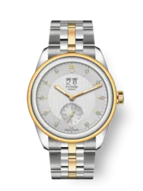 Tudor Glamour Double Date, Stainless Steel and 18k Yellow Gold with Diamond-set, 42mm, Ref# M57103-0005