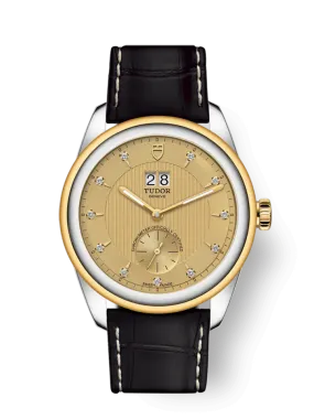 Tudor Glamour Double Date, Stainless Steel and 18k Yellow Gold with Diamond-set, 42mm, Ref# M57103-0024