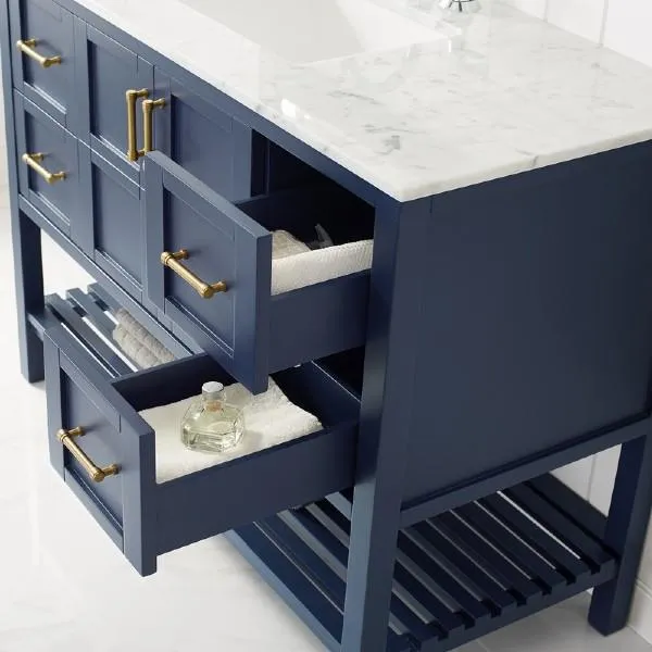 Vinnova Florence 48 Transitional Royal Blue Single Sink Vanity 713048-RB-CA-NM