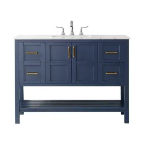 Vinnova Florence 48 Transitional Royal Blue Single Sink Vanity 713048-RB-CA-NM