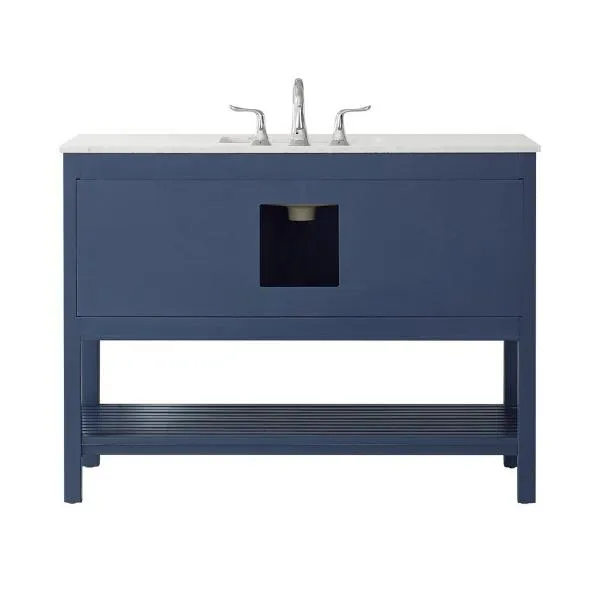 Vinnova Florence 48 Transitional Royal Blue Single Sink Vanity 713048-RB-CA-NM