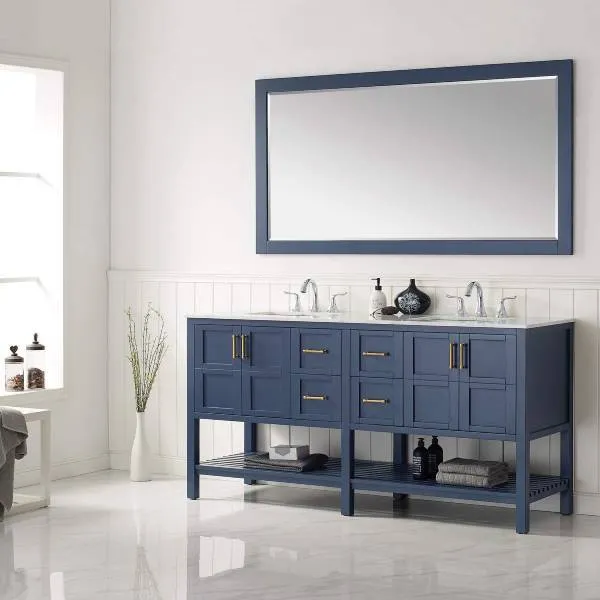 Vinnova Florence 72 Transitional Royal Blue Double Sink Vanity Set 713072-RB-CA