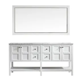 Vinnova Florence 72 Transitional White Double Sink Vanity Set 713072-WH-CA