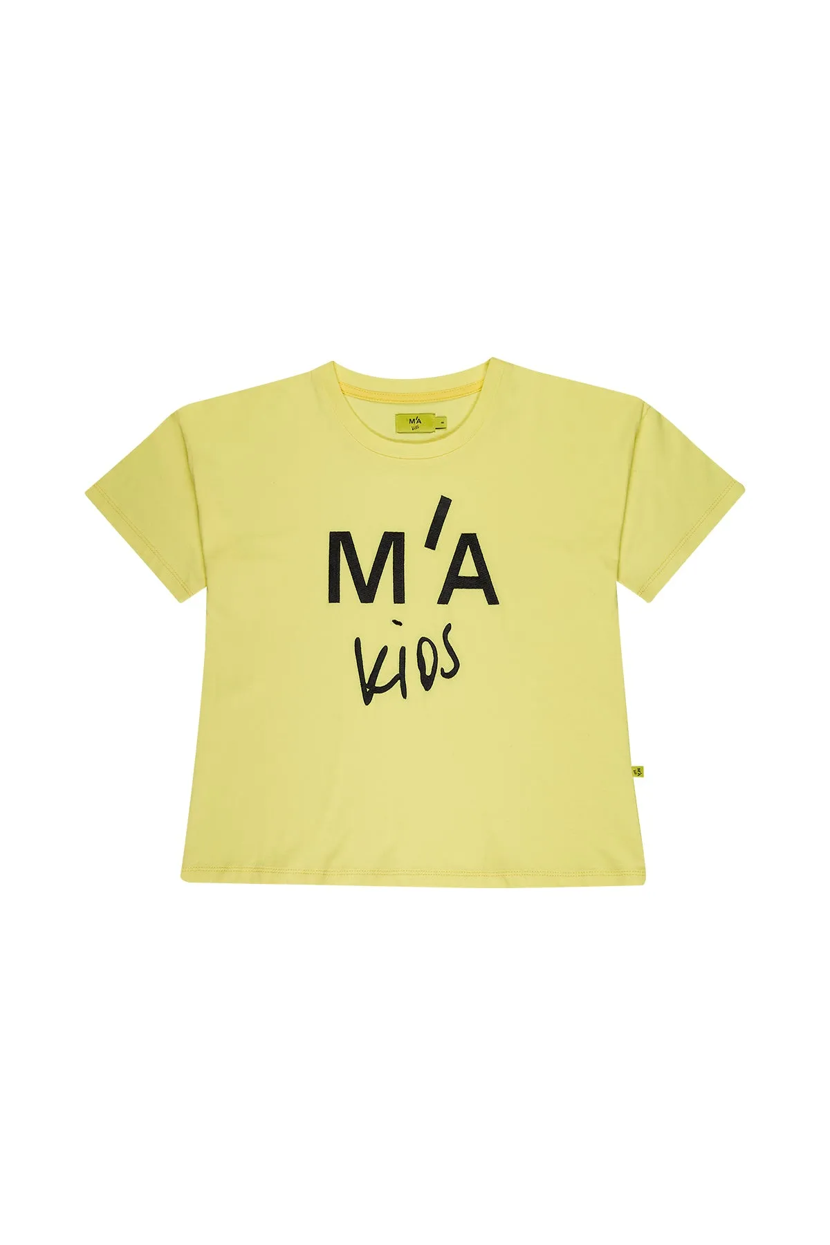 YELLOW T-SHIRT WITH EMBROIDERED LOGO